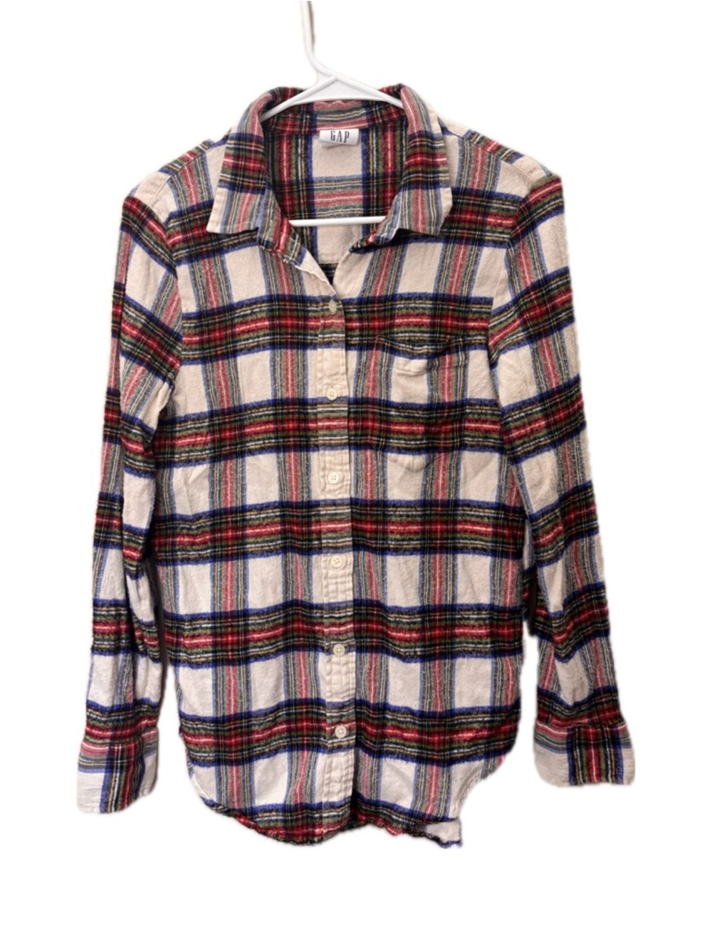 GAP Plaid Flannel Shirt “The Easy Shirt” Size M Red Blue White